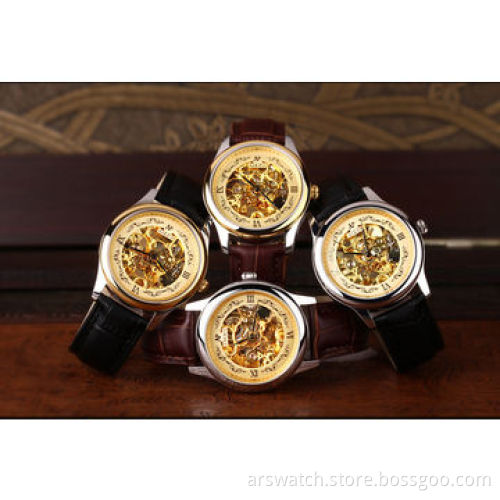 New antique automatic mechanical skeleton watch, with stainless steel case, automatic movement